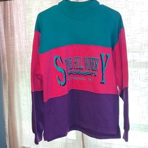 Vintage 90s color block winery alore sweatshirt